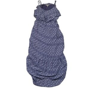 Daisy Fuentes Womens‎ XL Evening Blue Combo Maxi Dress Sleeveless Casual